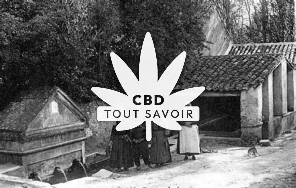 Village à Villespy avec feuille Cannabis CBD