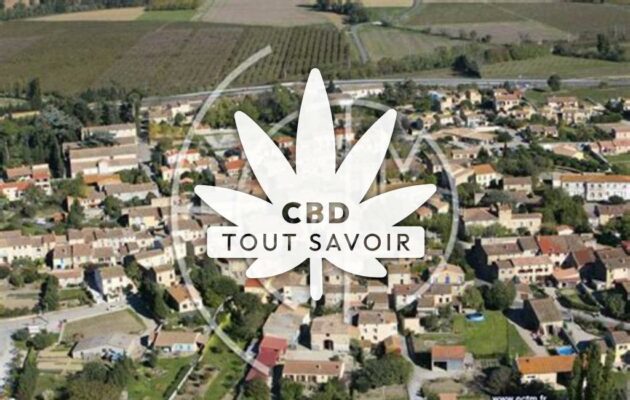 Village à Villesequelande avec feuille Cannabis CBD