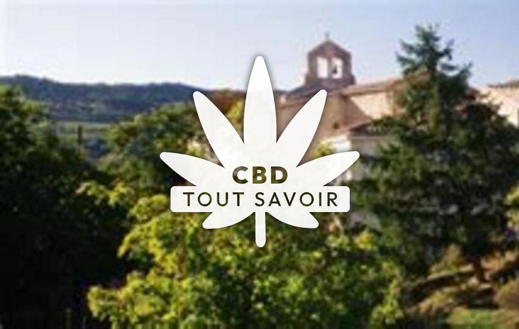 Village à Luc-sur-Aude avec feuille Cannabis CBD