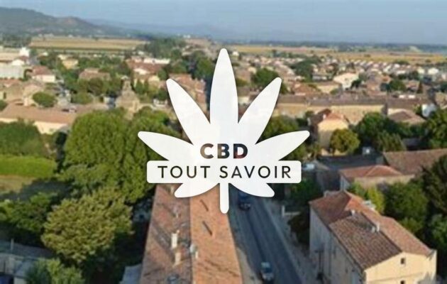 Village à Peyrolles avec feuille Cannabis CBD