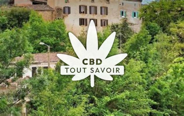 Village à Roquetaillade-Et-Conilhac avec feuille Cannabis CBD