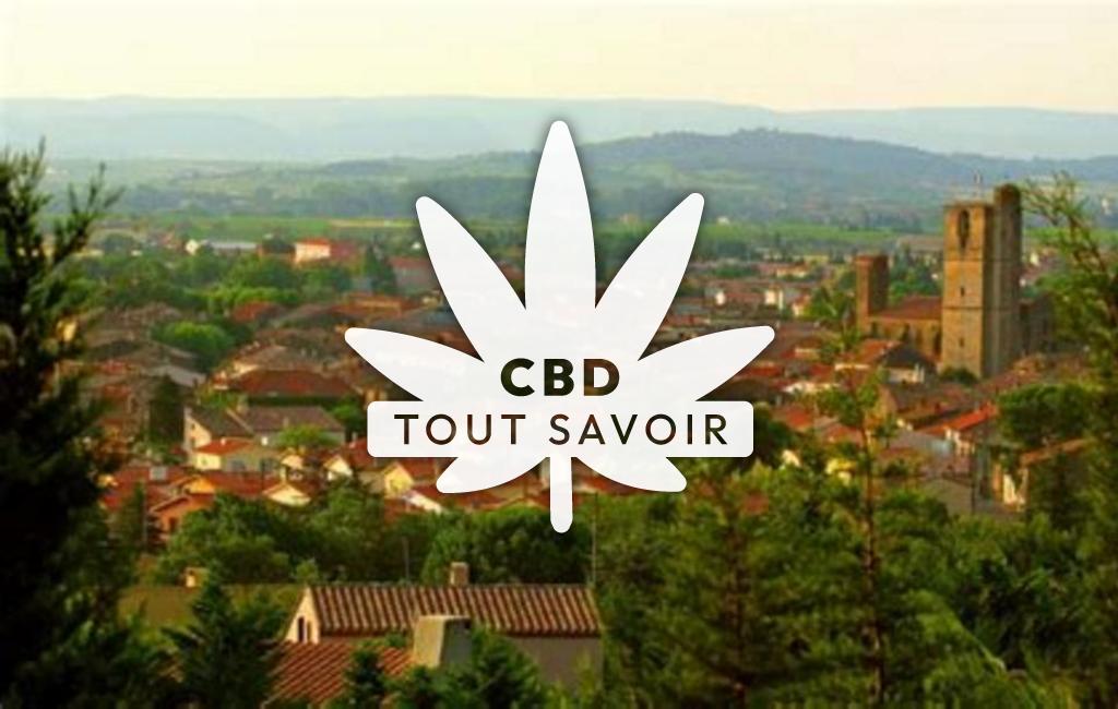 Village à Lezignan-Corbieres avec feuille Cannabis CBD