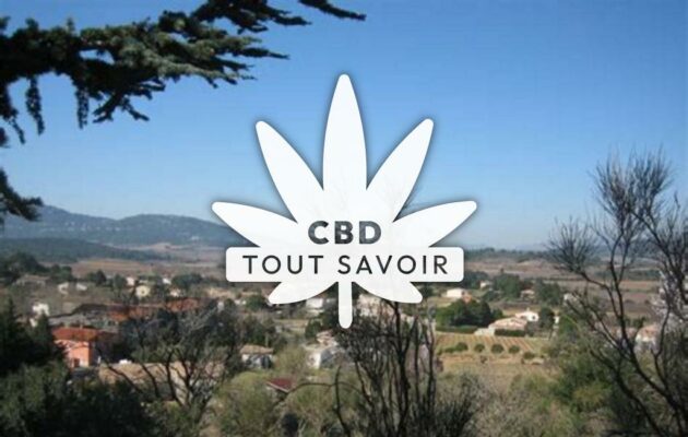 Village à Montseret avec feuille Cannabis CBD