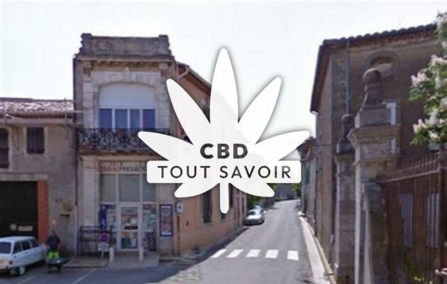 Village à Ornaisons avec feuille Cannabis CBD