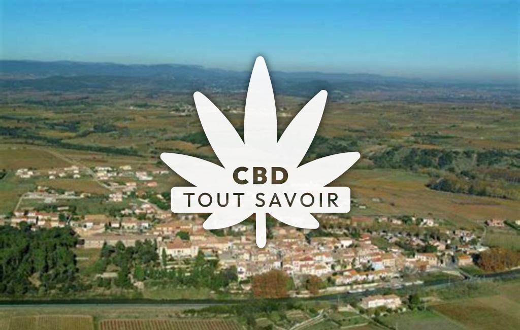 Village à Paraza avec feuille Cannabis CBD