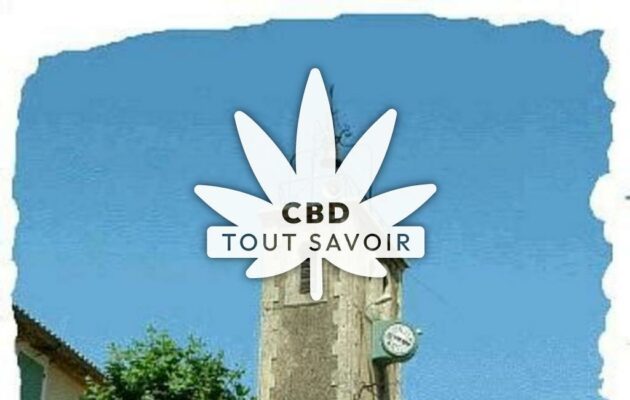 Village à Thezan-des-Corbieres avec feuille Cannabis CBD