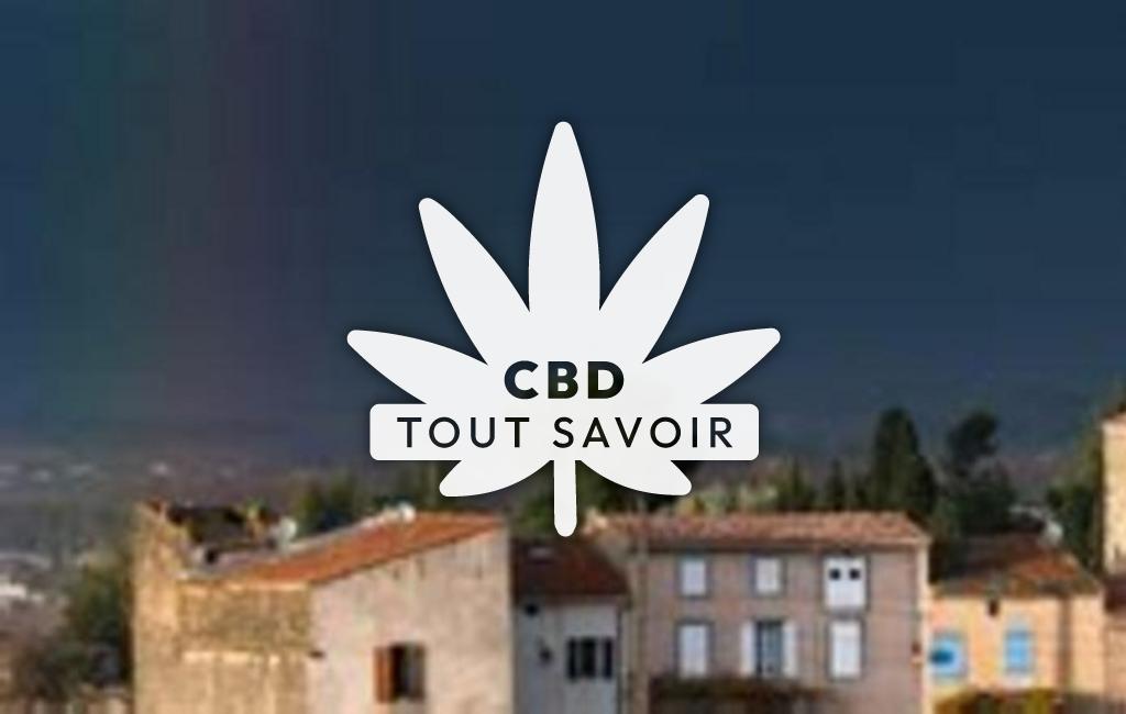 Village à Tourouzelle avec feuille Cannabis CBD