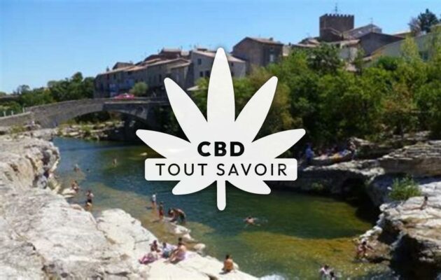 Village à Ribaute avec feuille Cannabis CBD