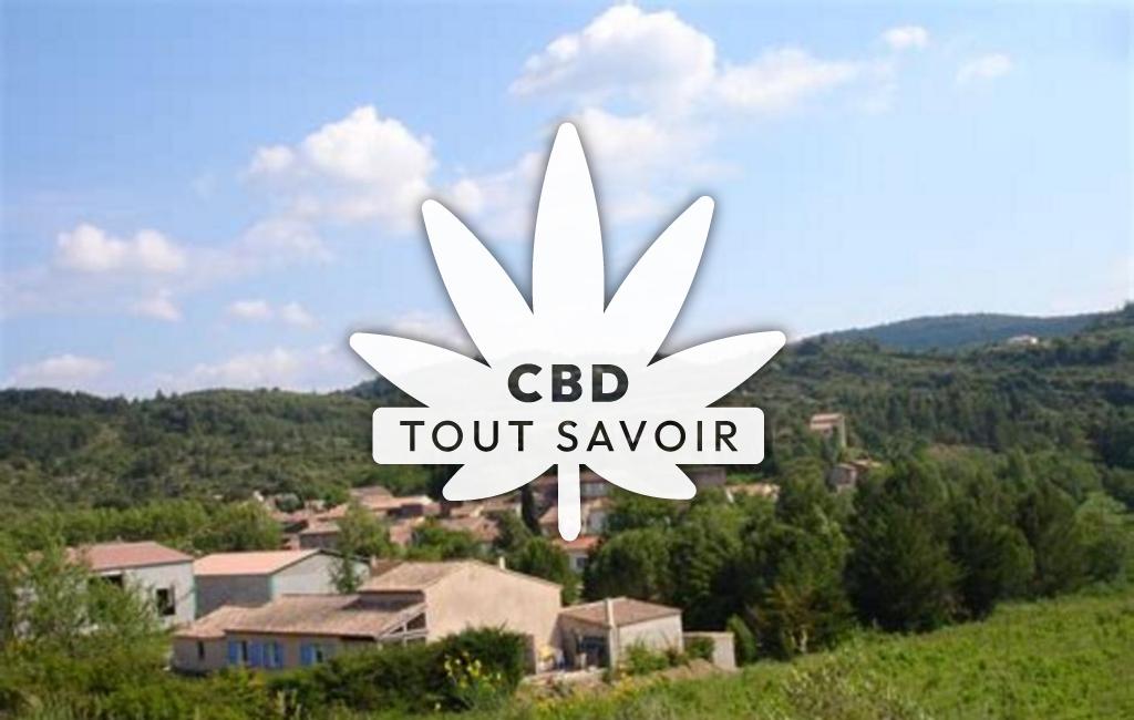 Village à Saint-Pierre-des-Champs avec feuille Cannabis CBD