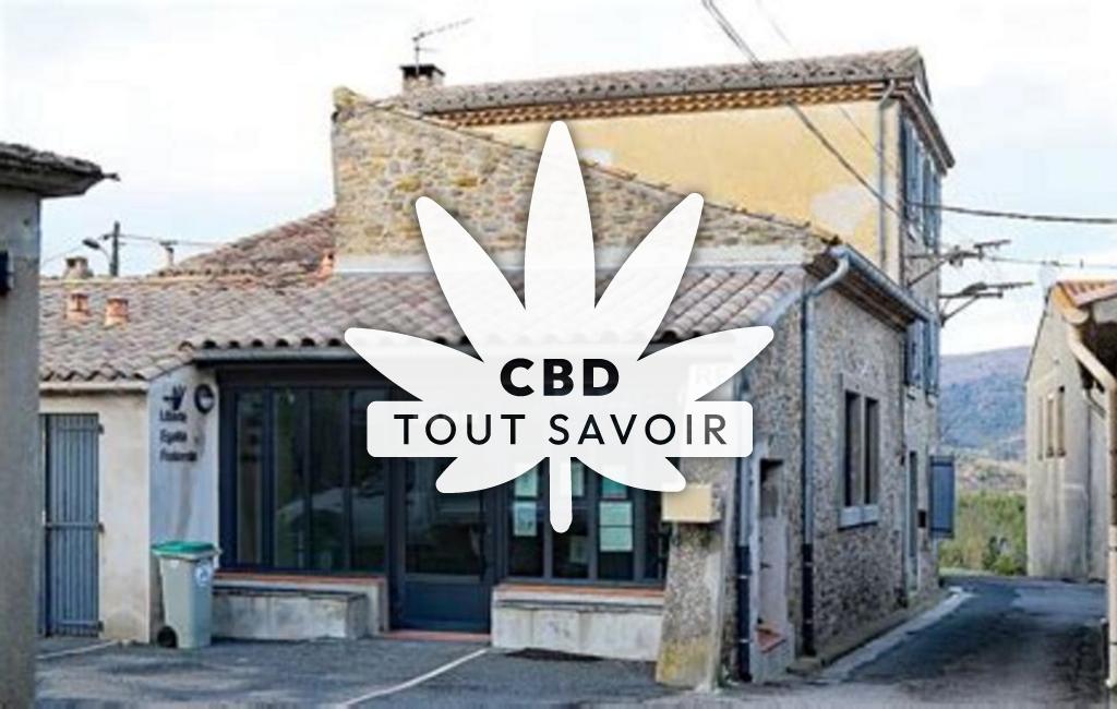 Village à Villetritouls avec feuille Cannabis CBD