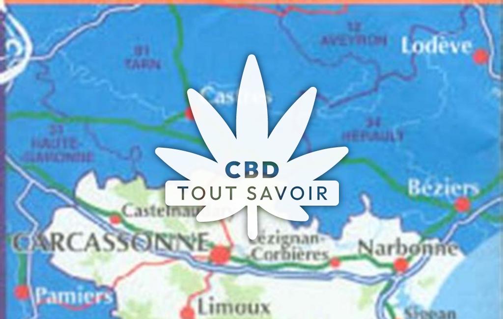 Village à Chalabre avec feuille Cannabis CBD