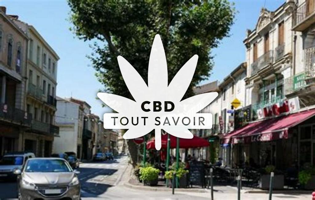 Village à Corbieres avec feuille Cannabis CBD