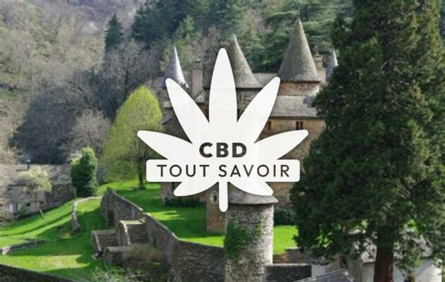 Village à Villefort avec feuille Cannabis CBD