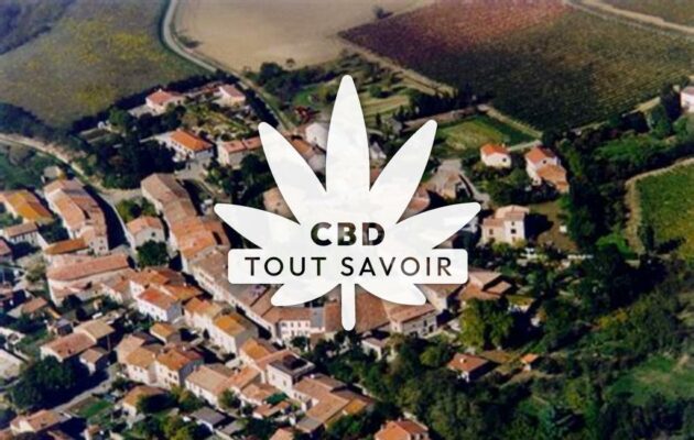 Village à Cambieure avec feuille Cannabis CBD