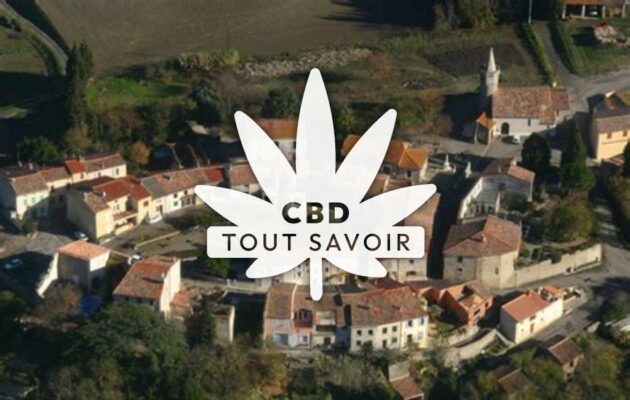 Village à Ferran avec feuille Cannabis CBD