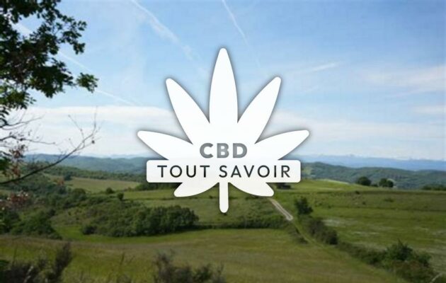 Village à Lignairolles avec feuille Cannabis CBD