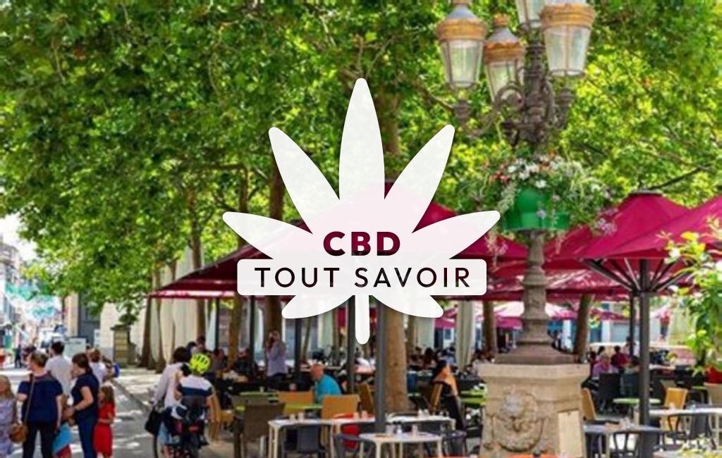 Village à Monthaut avec feuille Cannabis CBD