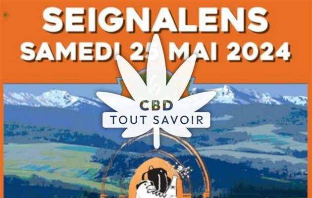 Village à Seignalens avec feuille Cannabis CBD