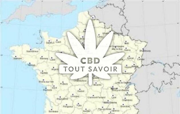 Village à Caunette-sur-Lauquet avec feuille Cannabis CBD