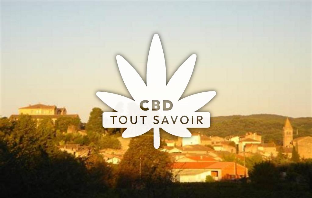 Village à Couffoulens avec feuille Cannabis CBD