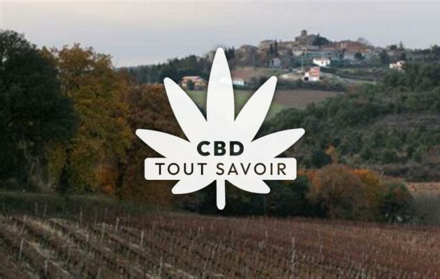 Village à Montclar avec feuille Cannabis CBD