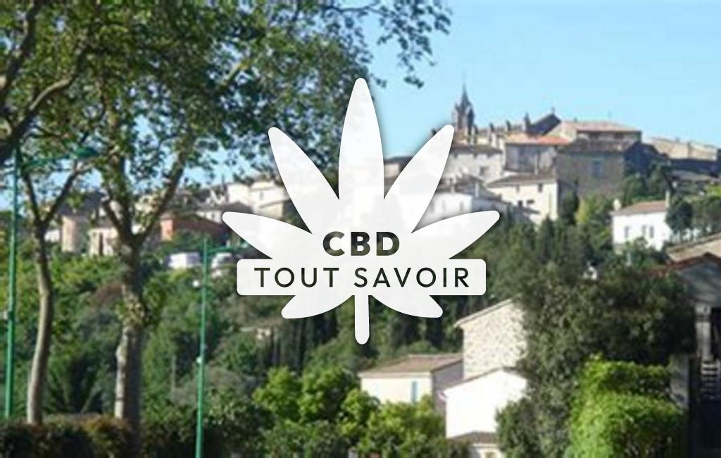 Village à Preixan avec feuille Cannabis CBD