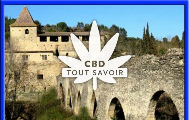 Village à Villebazy avec feuille Cannabis CBD