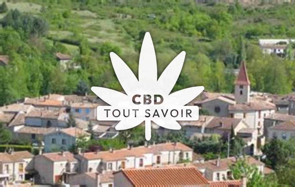 Village à Campagne-sur-Aude avec feuille Cannabis CBD