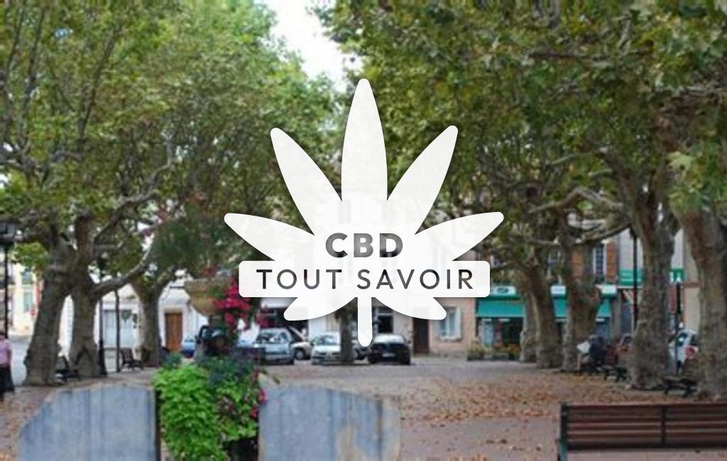 Village à Esperaza avec feuille Cannabis CBD