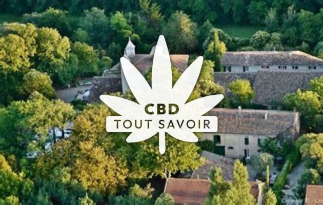 Village à Gaja-la-Selve avec feuille Cannabis CBD