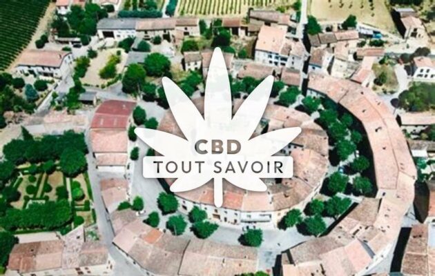 Village à Loupia avec feuille Cannabis CBD