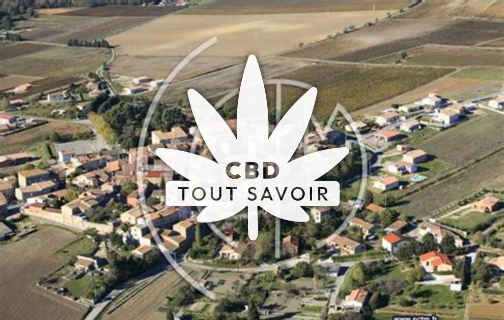 Village à Malvies avec feuille Cannabis CBD