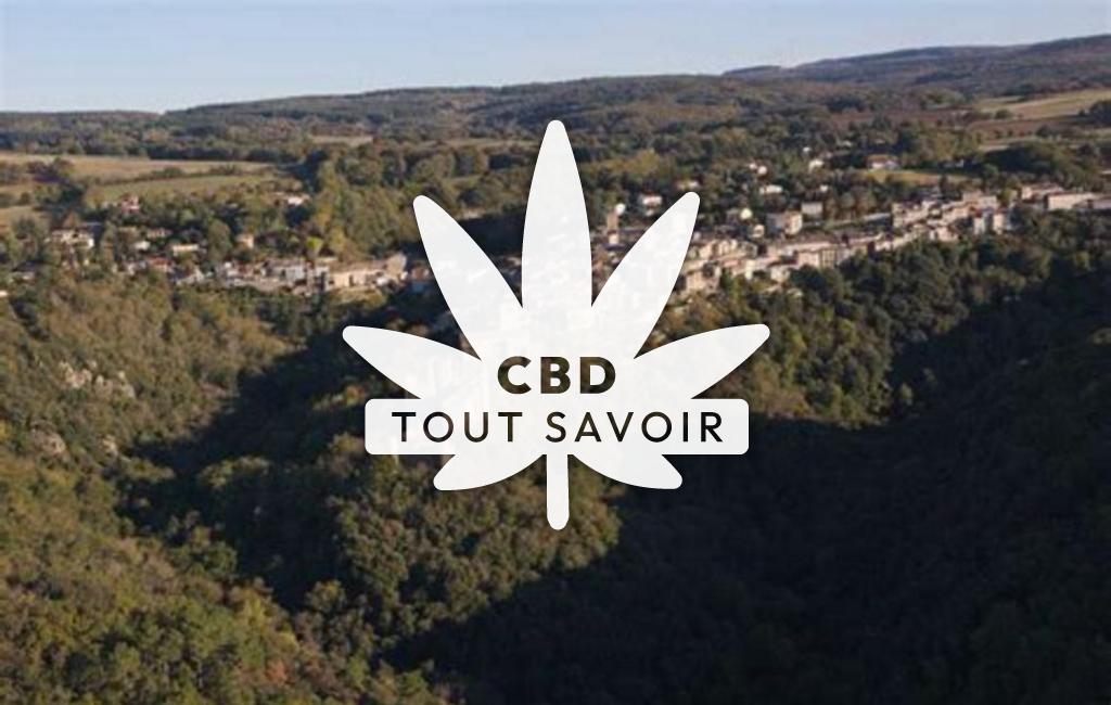 Village à Saissac avec feuille Cannabis CBD