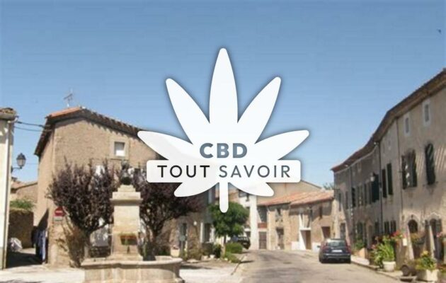 Village à Villemagne avec feuille Cannabis CBD