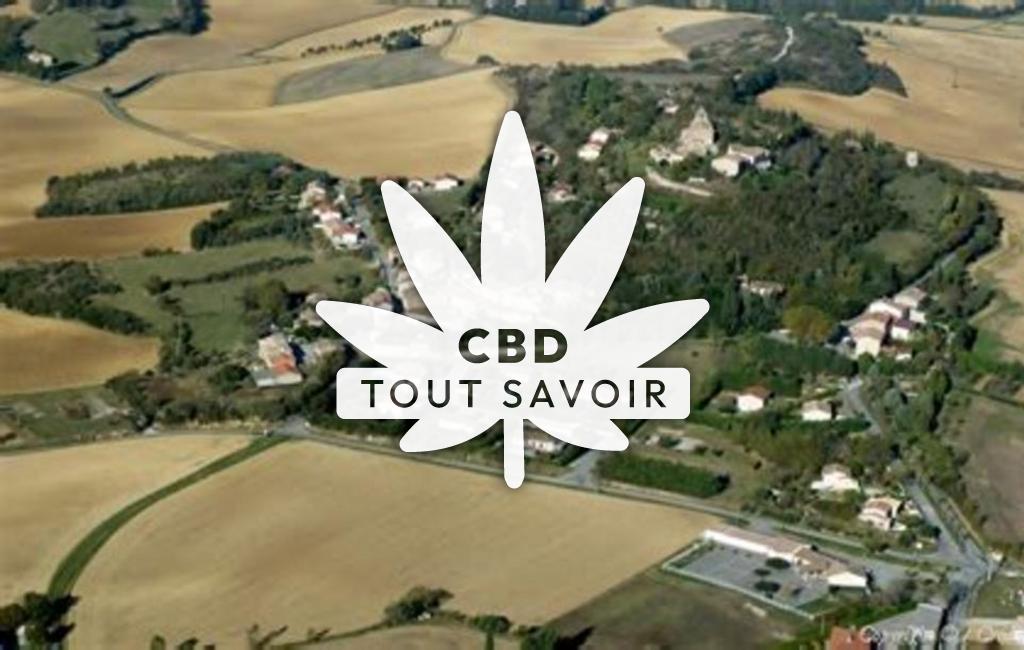 Village à Montferrand avec feuille Cannabis CBD