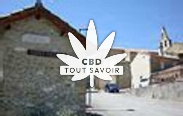 Village à Saint-Paulet avec feuille Cannabis CBD