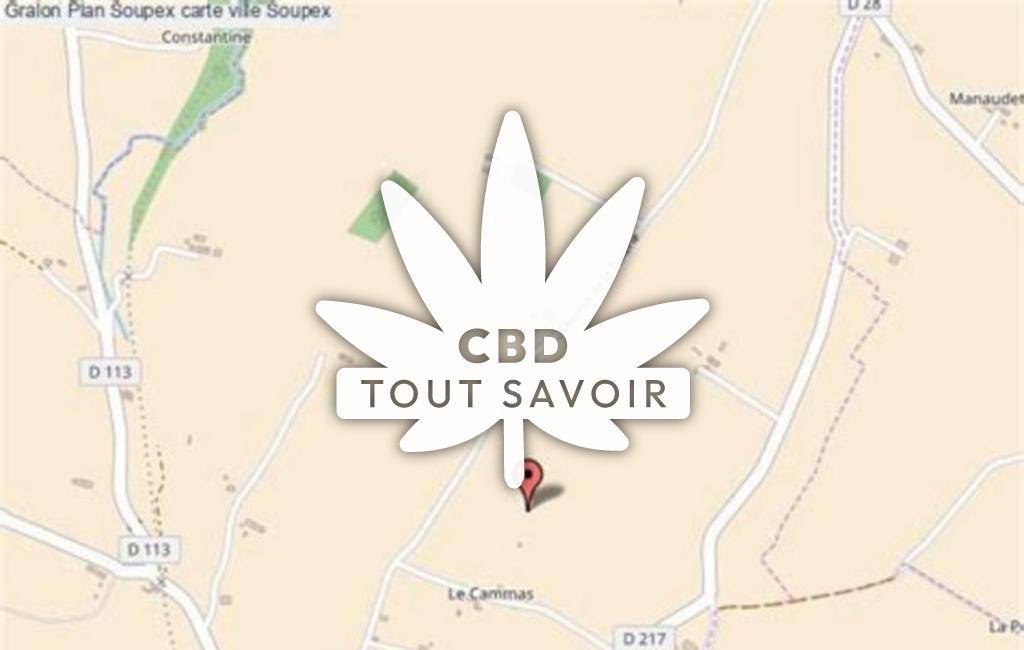 Village à Soupex avec feuille Cannabis CBD