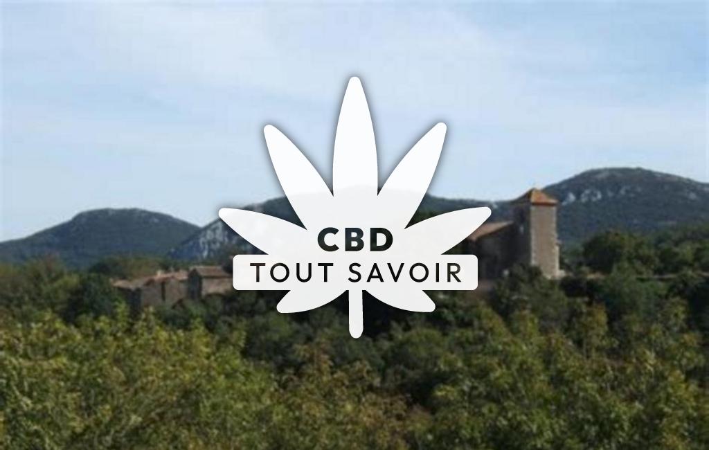 Village à Albieres avec feuille Cannabis CBD