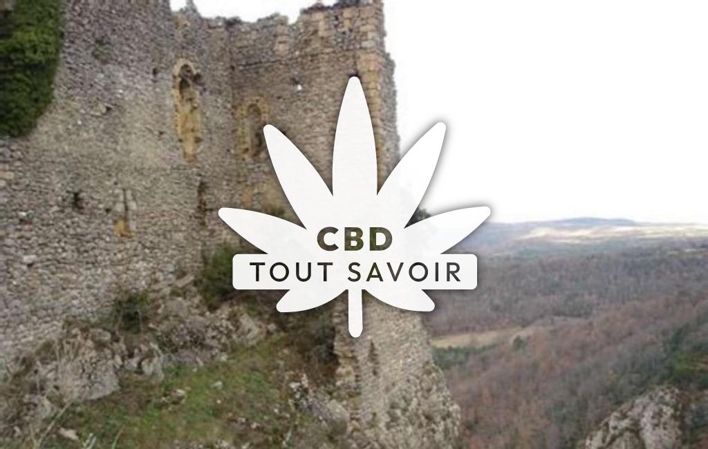 Village à Auriac avec feuille Cannabis CBD