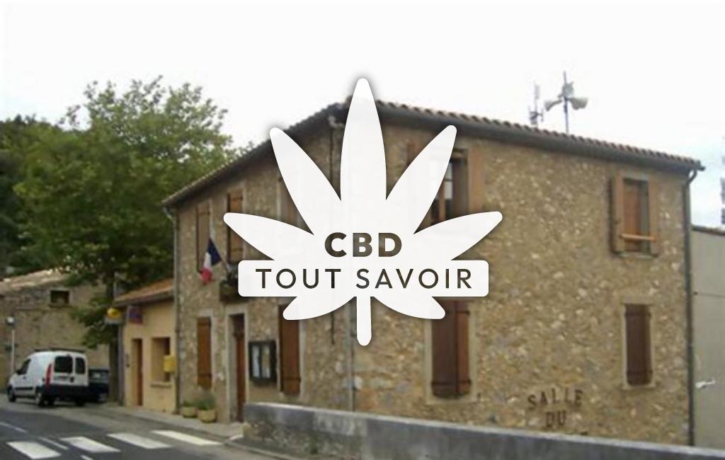 Village à Felines-Termenes avec feuille Cannabis CBD