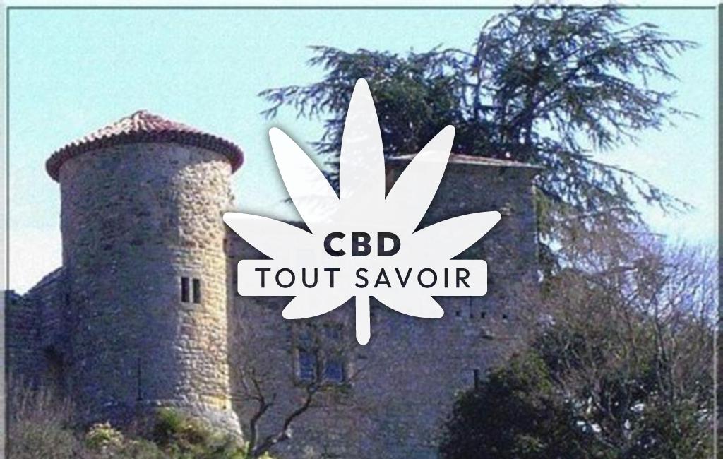 Village à Lanet avec feuille Cannabis CBD