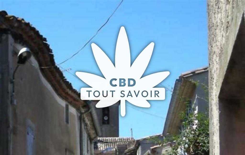 Village à Mouthoumet avec feuille Cannabis CBD