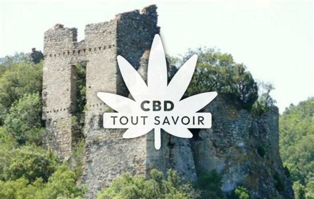 Village à Vignevieille avec feuille Cannabis CBD