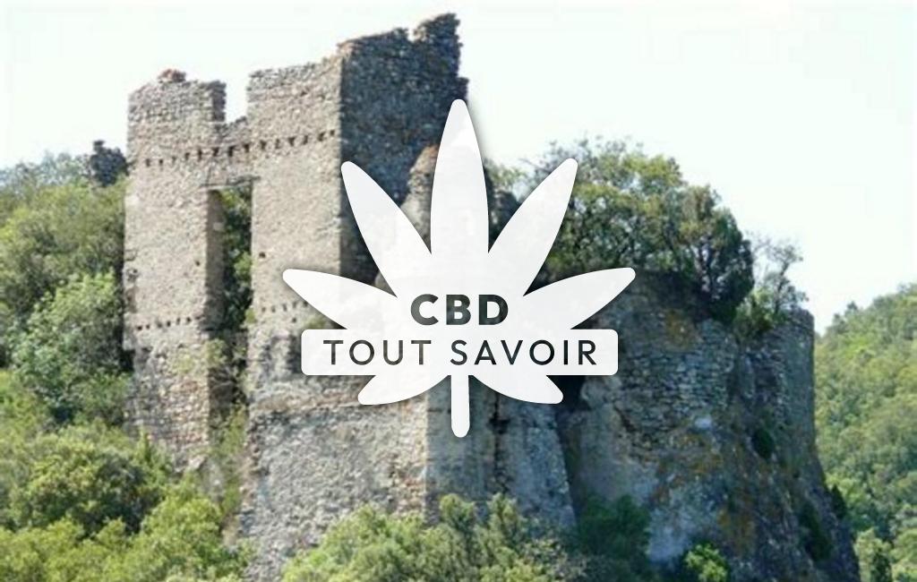 Village à Vignevieille avec feuille Cannabis CBD