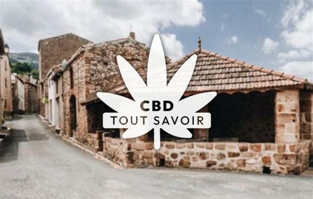 Village à Rouffiac-des-Corbieres avec feuille Cannabis CBD