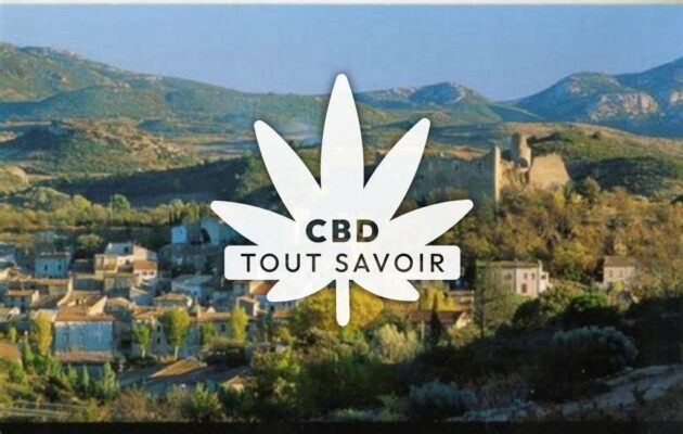 Village à Durban-Corbieres avec feuille Cannabis CBD