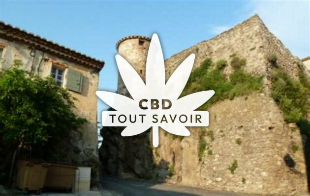 Village à Fraisse-des-Corbieres avec feuille Cannabis CBD