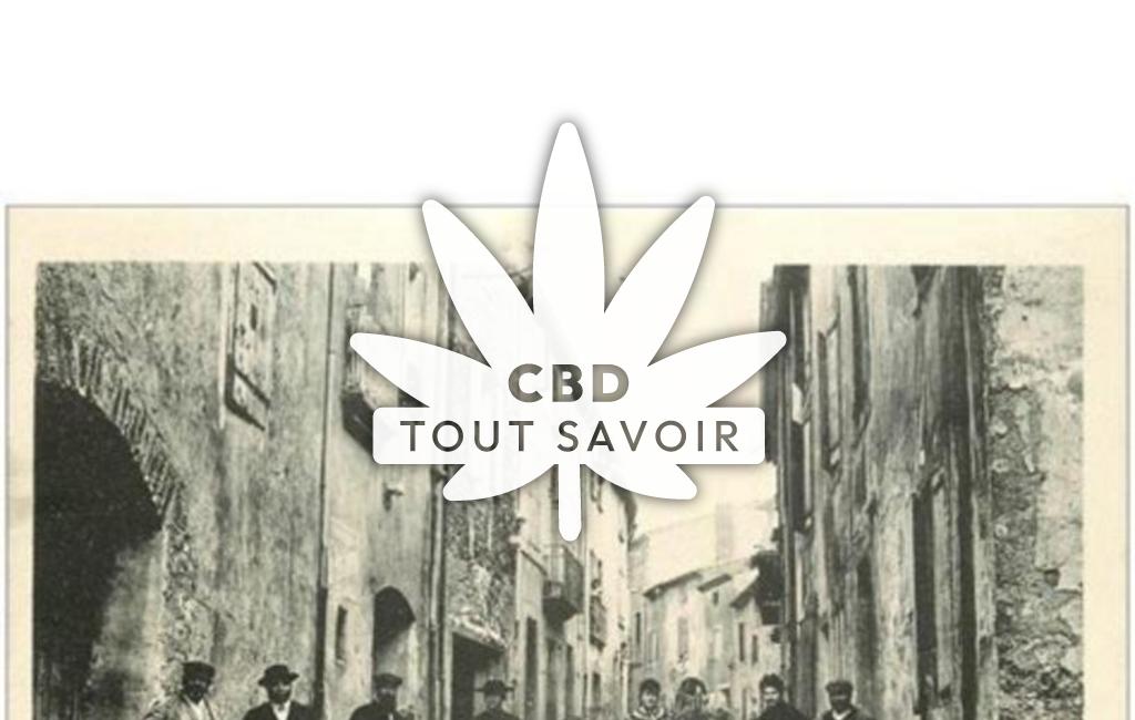 Village à Villeseque-des-Corbieres avec feuille Cannabis CBD