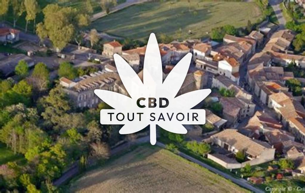 Village à Fendeille avec feuille Cannabis CBD