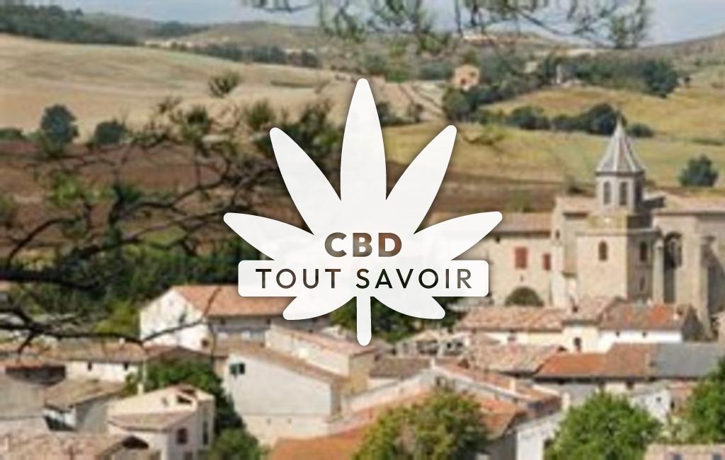 Village à Laurabuc avec feuille Cannabis CBD